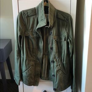 Green military jacket